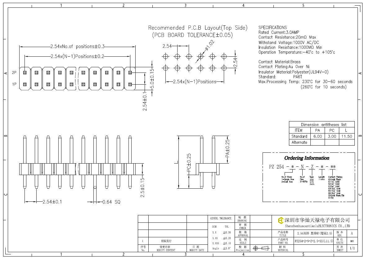 PZ254-2-N-Z-2.5-XX(L11.5)