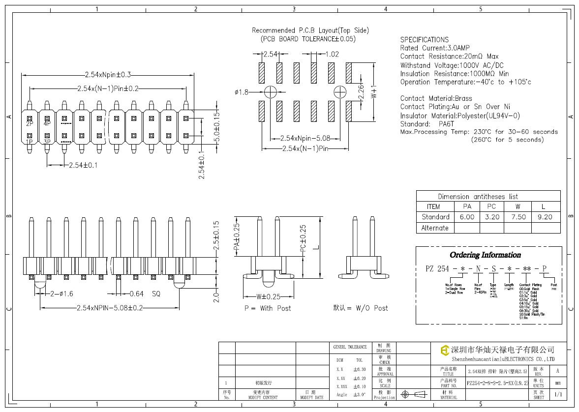 PZ254-2-N-S-2.5-XX(L9.2)