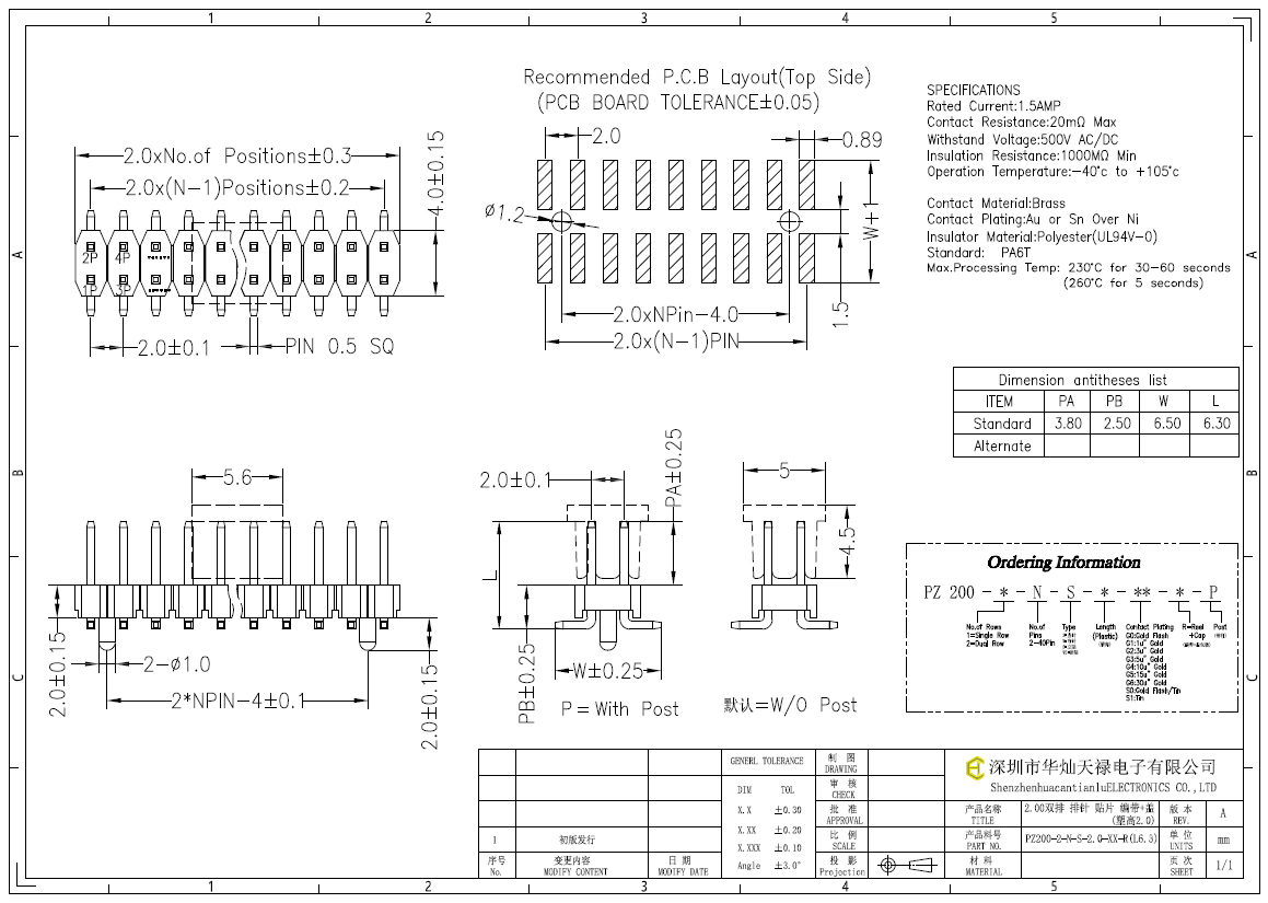 PZ200-2-N-S-2.0-XX-R(L6.3)