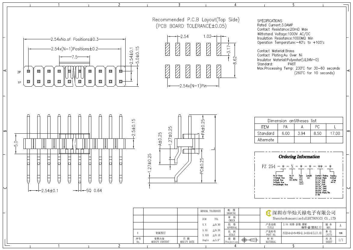 PZ254-2-N-WS-2.5-XX-R(L17.0)