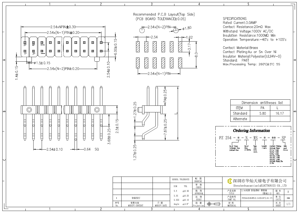 PZ254-2-N-WS-2.5-XX-SP(L16.17)